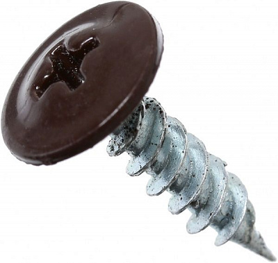 Саморез с прессшайбой острый 4.2x16 мм 250 шт шоколад RAL 8017 EXPERT FIX