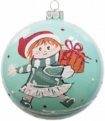 Шар новогодний Юріта Девочка d 110 мм салатовый 100202M