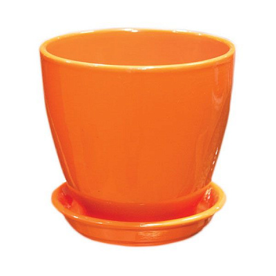 Горшок цветочный Ориана-Запорожкерамика Кедр №3 глянцевый 1.6 л оранжевый