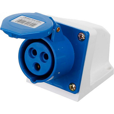 Розетка силовая стационарная с заземлением UP! (Underprice) 2p+PE (113) 220В 16А IP44 серый