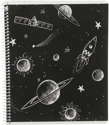 Зошит шкільний Space бічна спіраль 96 аркушів в клітинку Мрії збуваються