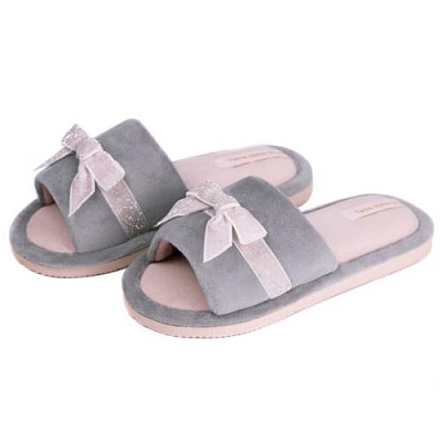 Тапочки для девочек Twins HS-VL Elza велюровые р.34/35 серый 7202 