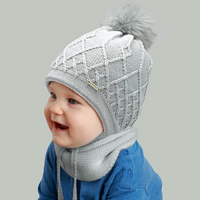 Шапка унисекс Elf-kids Джефф р.40 светло-серый 