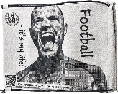 Экосумка-рюкзак ЗОЗ Футбол серый  