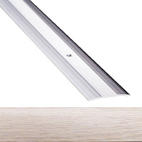 Порожек алюминиевый 1-А Лугалпроф профилированный с отверстиями 3x40x900 мм дуб белый