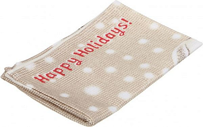 Полотенце вафельное Happy Holidays 44x60 см Прованс бежевый с рисунком 