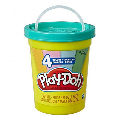 Тесто для лепки Play-Doh 4 цвета (большая банка) в ассортименте E5045