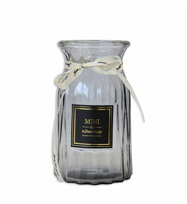 Ваза стеклянная серая Crystal Nicole mini 18 см YIWU