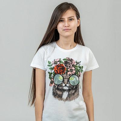 Футболка Sol's Cat_with_glasses 11386102/64 білий