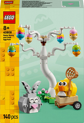 Конструктор LEGO Icons Пасхальный кролик и охота на куриные яйца. 40808