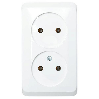 Розетка подвійна без заземлення Schneider Electric Prima без шторок білий WDE001040