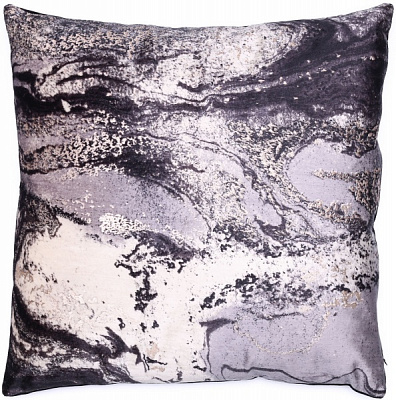 Подушка декоративная Мармур 45x45 см серый с принтом HOME&STYLING 