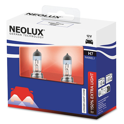 Автолампа галогенная Neolux PX26D Extra Light +150% H7 55 Вт 2 шт.(NEN499EL12SCB)