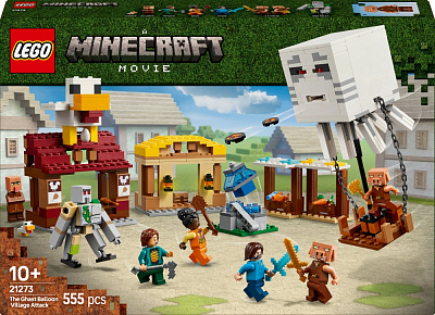 Конструктор LEGO Minecraft Нападение на деревню с воздушным шаром Гаст 21273