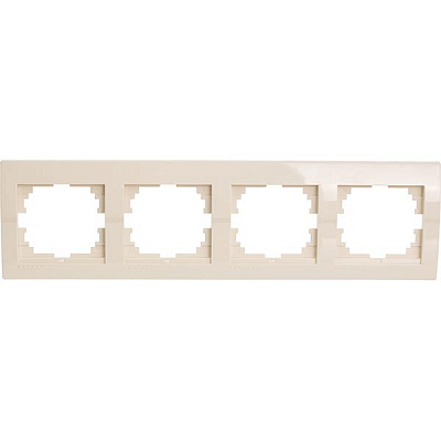 Рамка четырехместная Lezard DERIY горизонтальная кремовый 702-0300-149