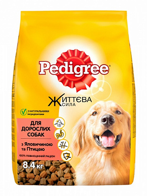 Корм сухий для дорослих собак для середніх порід Pedigree Яливичина та птиця 8 кг