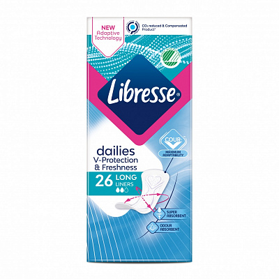 Прокладки ежедневные Libresse Long 26 шт.