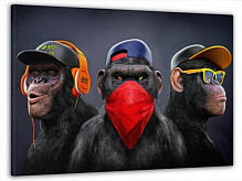 Картина на холсте Три мудрые обезьяны 60x100 см Dekor-Karpaty ЕО258 