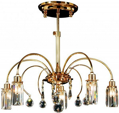 Люстра подвесная WunderLicht 61301-5CKG 5x40 Вт G9 прозрачный/золотой 