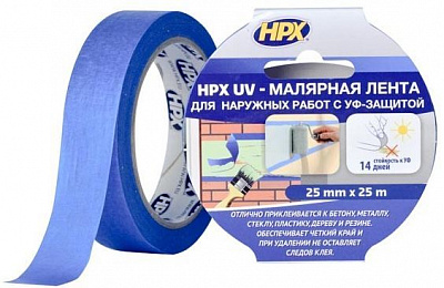 Лента малярная HPX UV для фасадных работ 25 м MU2525