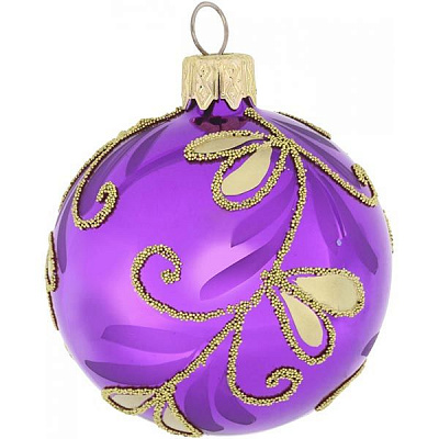 Шарик новогодний 2580-1 фиолетовый 60 мм