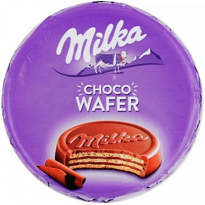 Вафли Milka с начинкой из какао покрытые молочным шоколадом Choco wafer 30 г 