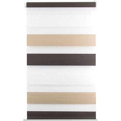 Ролета день-ночь Bella Vita B164 Триколор 52x160 см коричневая 