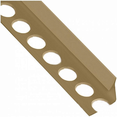 Уголок для плитки TIS внутренний ПВХ 9 мм 2,5м темно-бежевый 