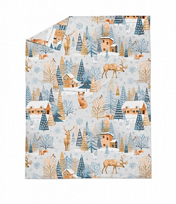 Пододеяльник фланель Christmas Village 160x220 см голубой La Nuit 
