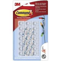 Клипсы для гирлянд 3M Command 17026CLR прозрачная 20 клипс 24 прозрачных полоски