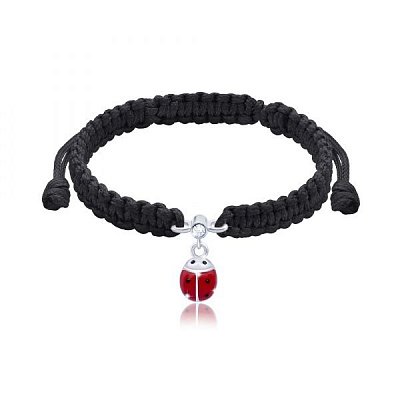 Браслет плетеный UMa&UMi Божья коровка красная