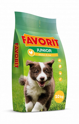 Корм сухий для цуценят для усіх порід Favorit з куркою 10 кг
