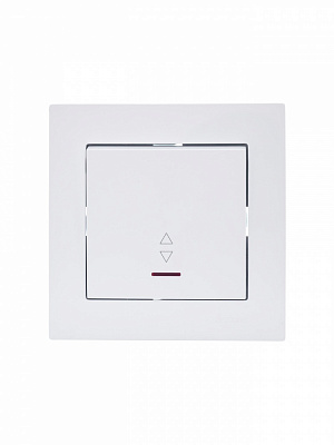 Вимикач прохідний одноклавішний Lezard Vesna з підсвіткою білий 742-0288-114