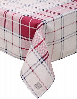 Скатерть Шарлотта клетка 136x136 см бежево-красный La Nuit 
