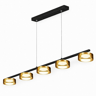Люстра подвесная LIGHT SET DUSHA MS241-ZD5 5x12 Вт GX53 черный с янтарным