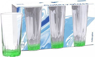 Набор стаканов высоких зеленый 300 мл 6 шт. Galleryglass 