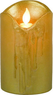 Декорація новорічна Свічка світлодіодна 7,5х12,5 см золотий C4510