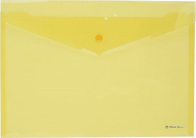 Папка-конверт А4 на кнопке желтая Nota Bene
