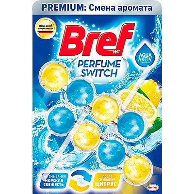 Блок з очисним засобом Bref зміна аромату мікс Океан-Цитрус, 2шт