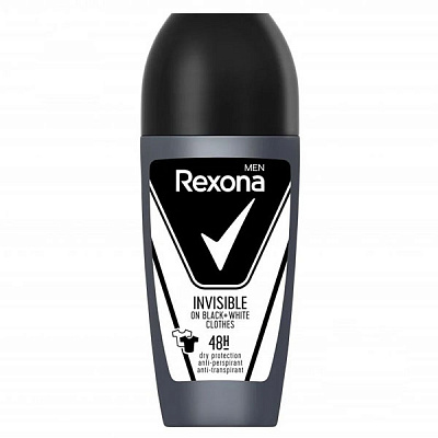Антиперспирант для мужчин Rexona Невидимий на чорному та білому (шариковый) 50 мл