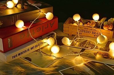 Электрогирлянда линейная внутренняя светодиодная (LED) 80 ламп 8м тепло-белая