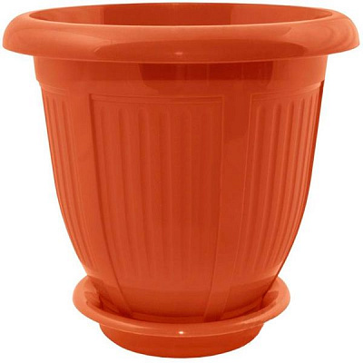 Горщик пластиковий Алеана Хвиля круглий 3,8л теракот (112046)