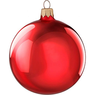 Шар стеклянный d100 однотонный металлик красный