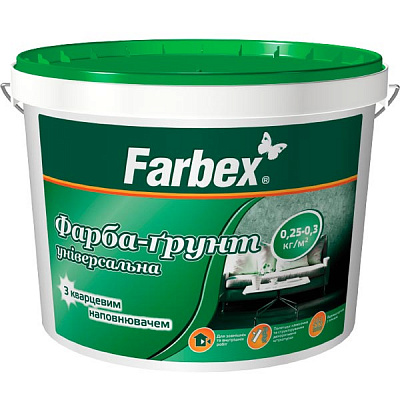 Краска-грунт акриловая Farbex универсальная мат белый 4,2 кг