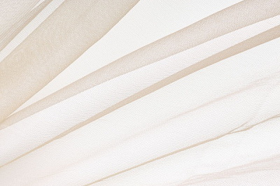 Тканина тюлева 300 см смужки на сітці 375116/602 шампань