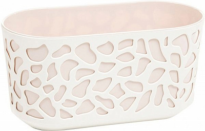 Горшок пластиковый Ламела Дуэт 400 овальный 1,6 л кремовый 