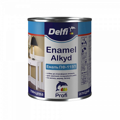 Емаль Delfi ПФ-115 чорна глянець 2,8кг