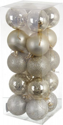 Набор елочных шаров пластиковых Мороз фуксия d70 мм 20 шт./уп. 