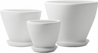 Горщик керамічний Оріана-Запоріжкераміка Тріумф №1 шовк круглий 14л білий (063-1-002)