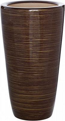 Кашпо керамічне Оріана-Запоріжкераміка Циліндр глянець шоколадний-золотий круглий 17л темний шоколад/золотий (043-0-034){/